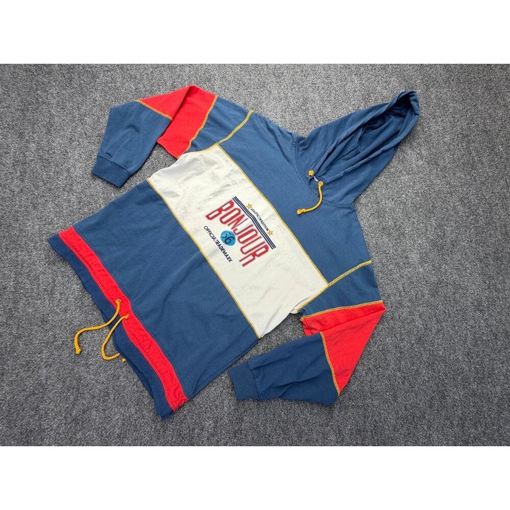 Bonjour 56 Hoodie Colorblock Graphic Y2K Mens M